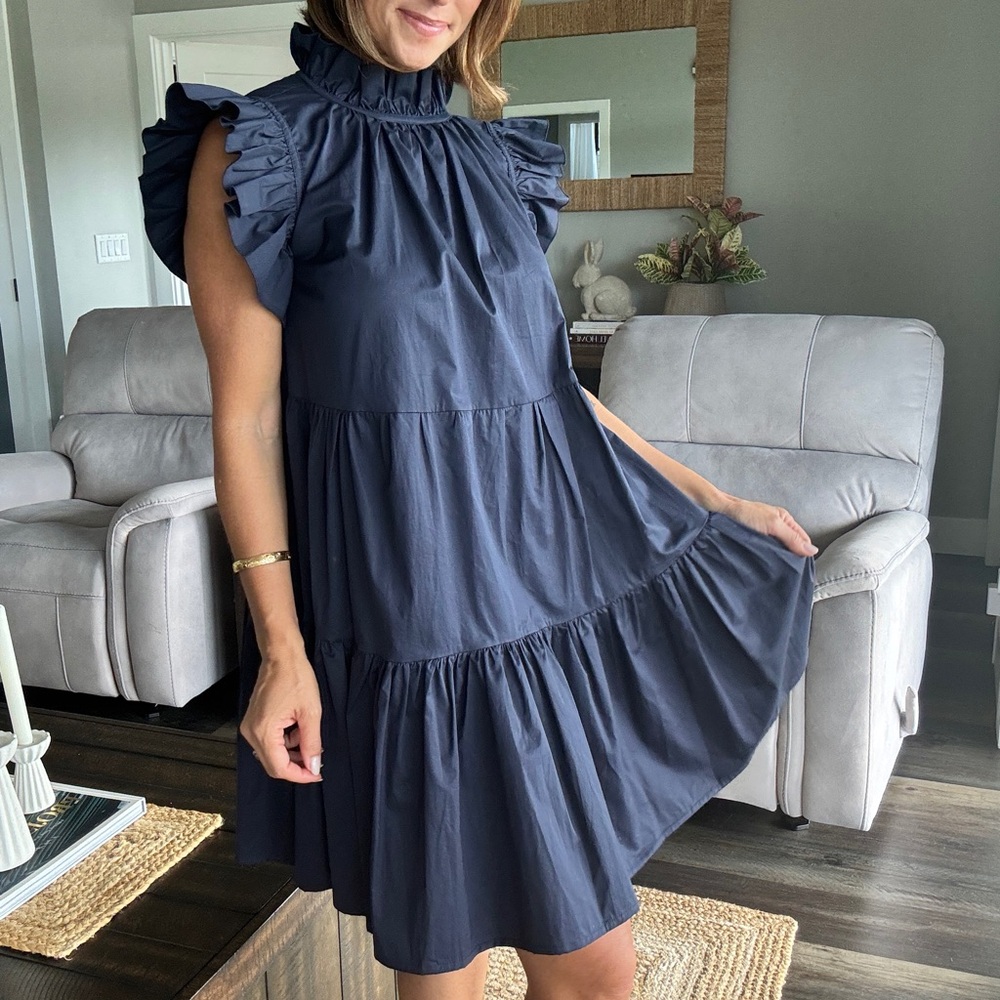 TUCKERNUCK
Navy Ruffle Sleeve Tiered Dress from NWT